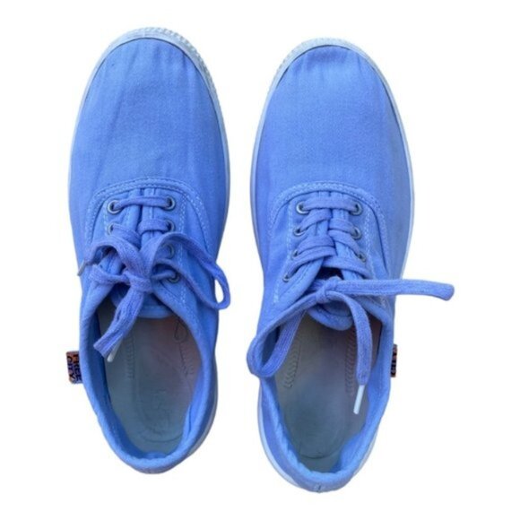 Free City 90's Light Blue Canvas Lace Up Sneakers Size 10 US - Picture 1 of 8